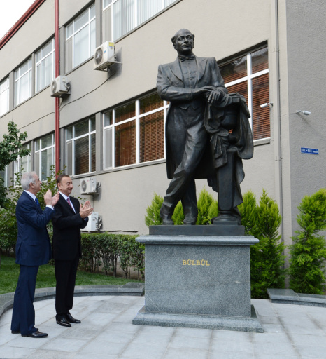 President unveils monument to prominent singer Bulbul in Baku