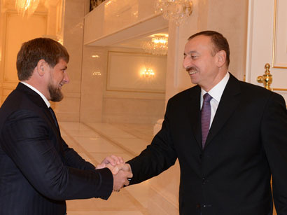 Azerbaijani President hosts Chechen leader