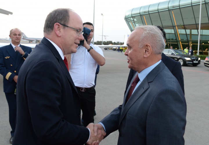 Prince Albert II of Monaco arrives in Baku