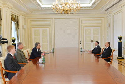 President Aliyev receives British Parliamentary under Secretary of State for International Security Strategy at the Ministry of Defence