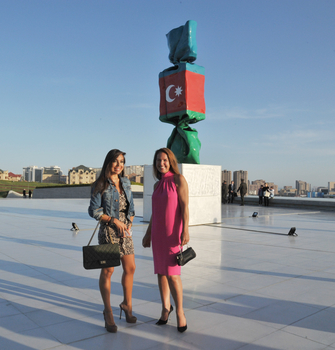 Laurence Jenkell presents her candy flag sculptures in Baku