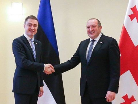 Estonian premier meets Georgian president