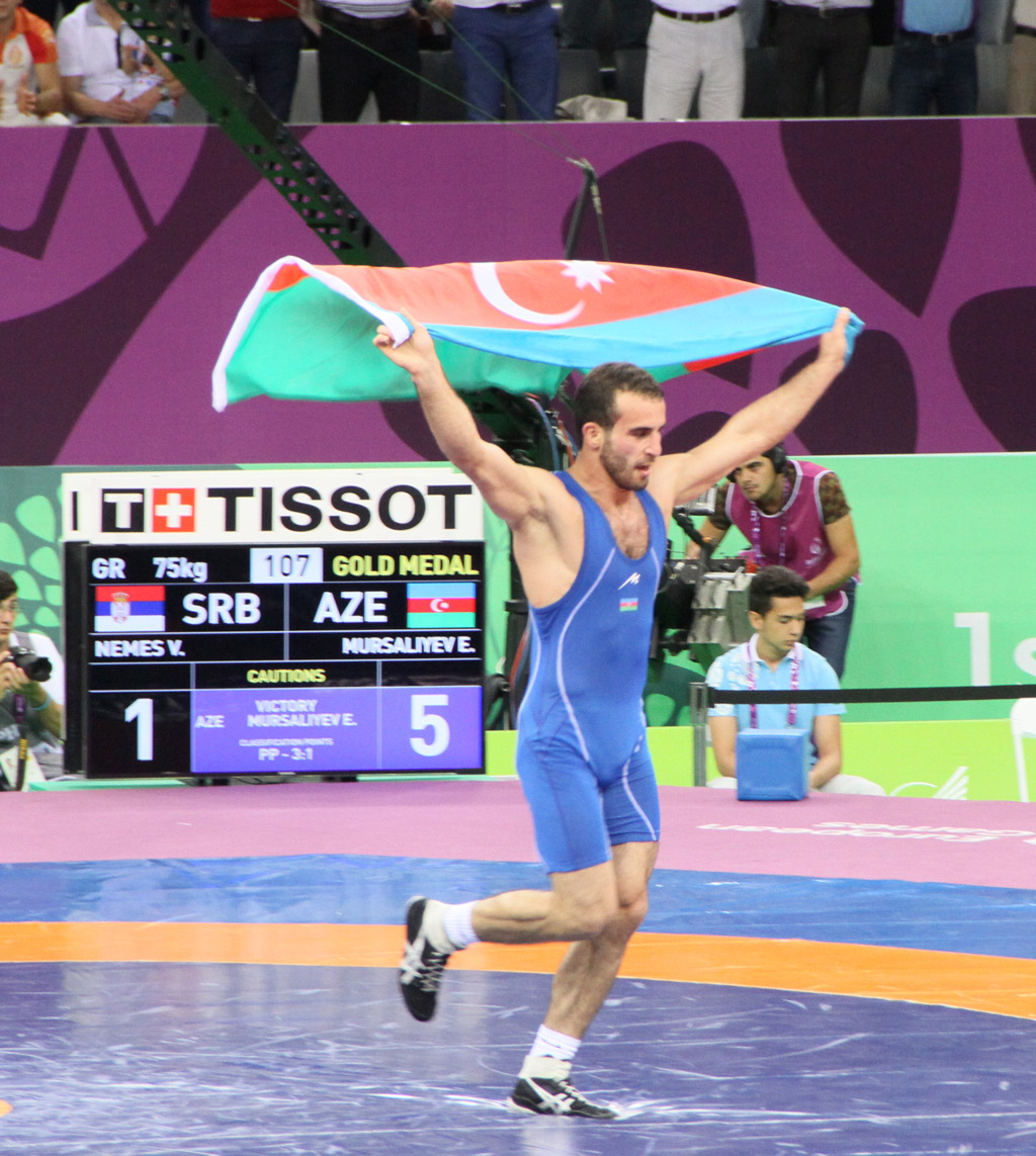 Azerbaijan grabs sixth gold medal at Baku 2015