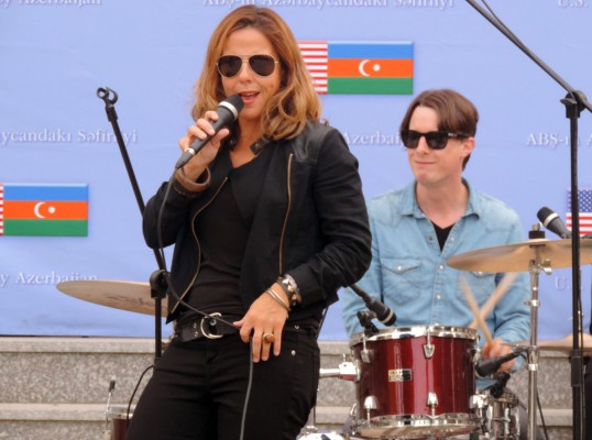 Mary McBride band performs in Azerbaijan's regions