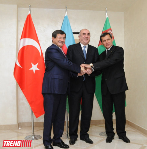 Baku hosts 1st trilateral meeting of Azerbaijani, Turkmen and Turkish FMs