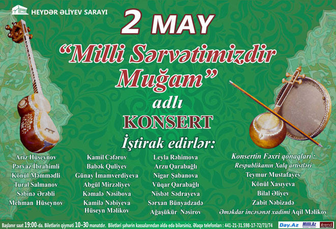 Heydar Aliyev Palace to host mugham concert