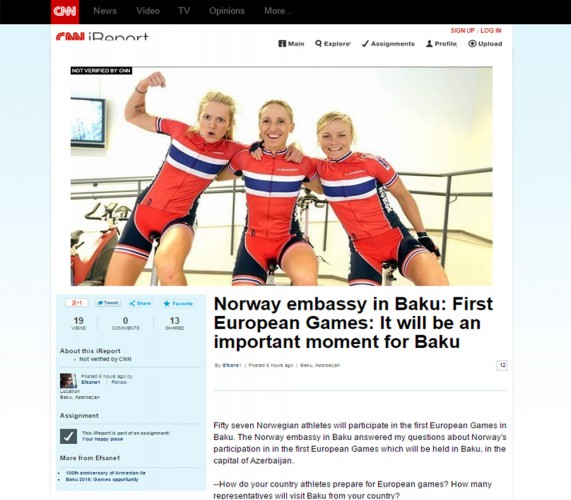 Norwegian envoy: European Games to be important moment for Baku