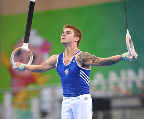 Gymnast Oleg Stepko successfully performs in France