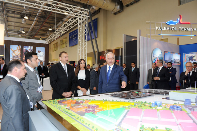 President Aliyev, First Lady open Caspian oil and gas show (UPDATE)