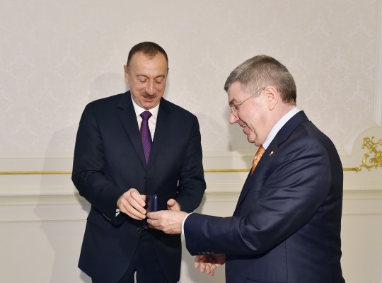 President Aliyev receives IOC's honorary medal