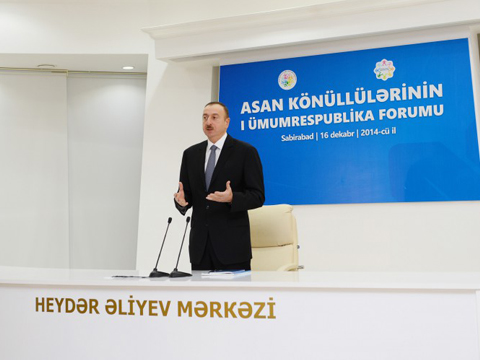 President Aliyev says Azerbaijan has a powerful economic basis