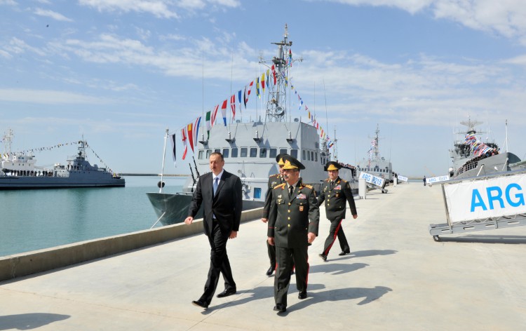 President Aliyev opens naval base
