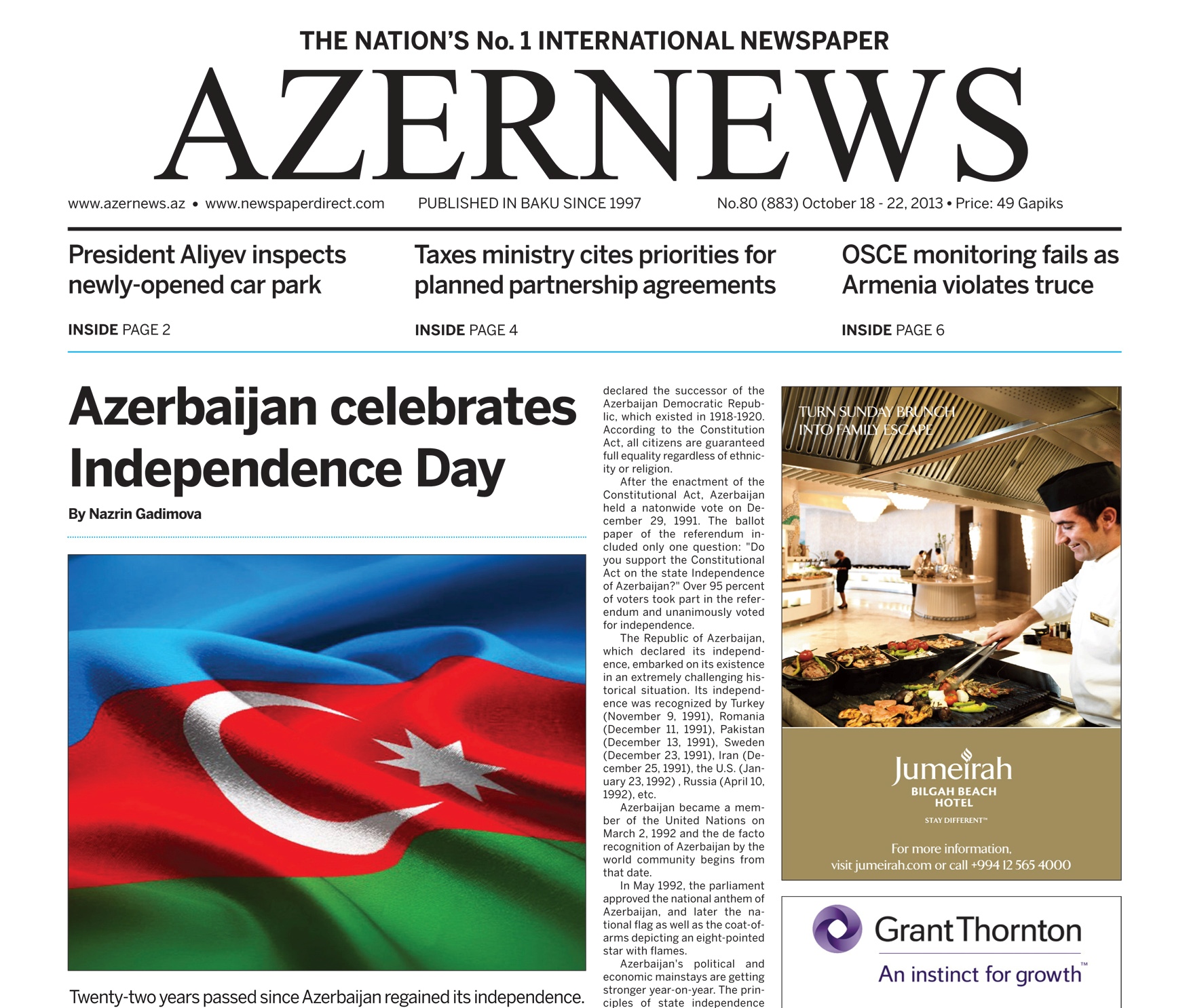 AZERNEWS releases another print issue