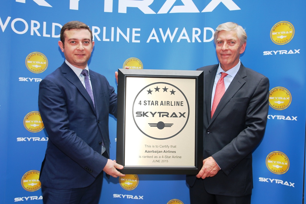 Azerbaijan Airlines awarded "4 Star" rating of Skytrax