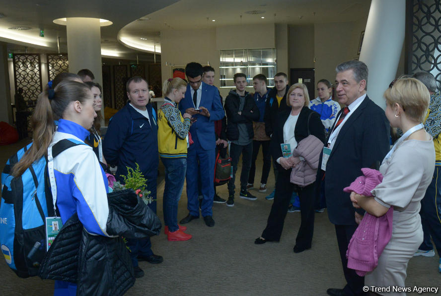 First Secretary of Ukraine's Embassy meets athletes on World Cup in Trampoline Gymnastics