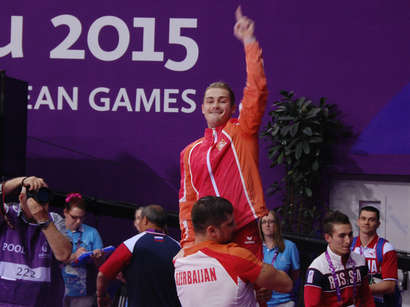 Azerbaijani gymnast wins gold in parallel bars exercise