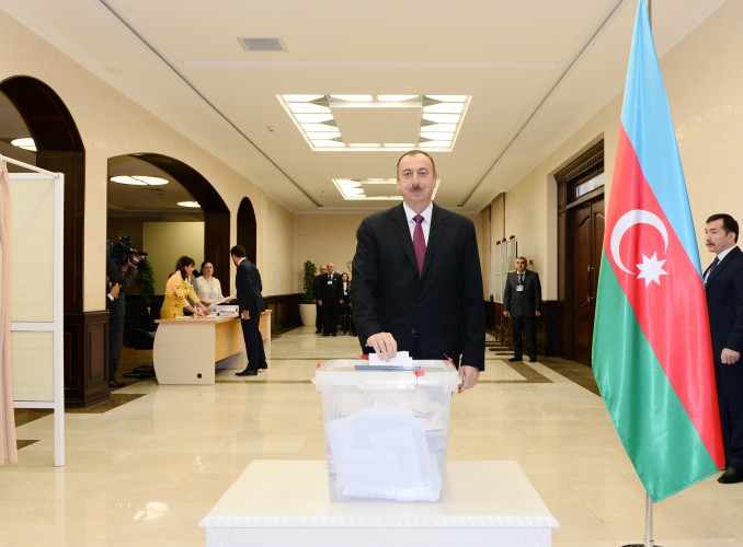 President Aliyev  casts vote at municipal election